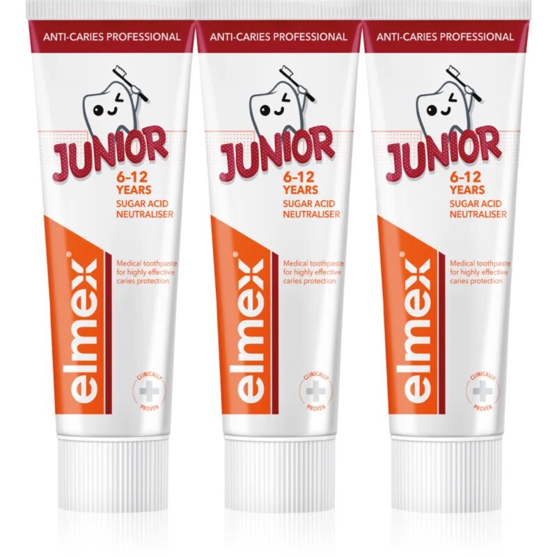 Elmex Anti-Caries Professional Junior паста за зъби за деца 3x75 мл.