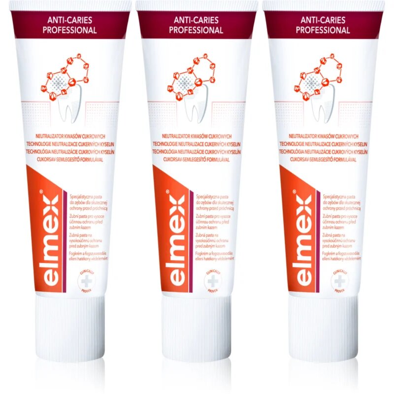 Elmex Anti-Caries Professional паста за зъби защитаваща от зъбен кариес 3x75 мл.