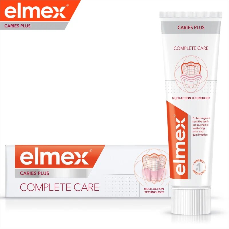Elmex Caries Protection Complete Care освежаваща паста за зъби за цялостна защита на зъбите 3x75 мл.