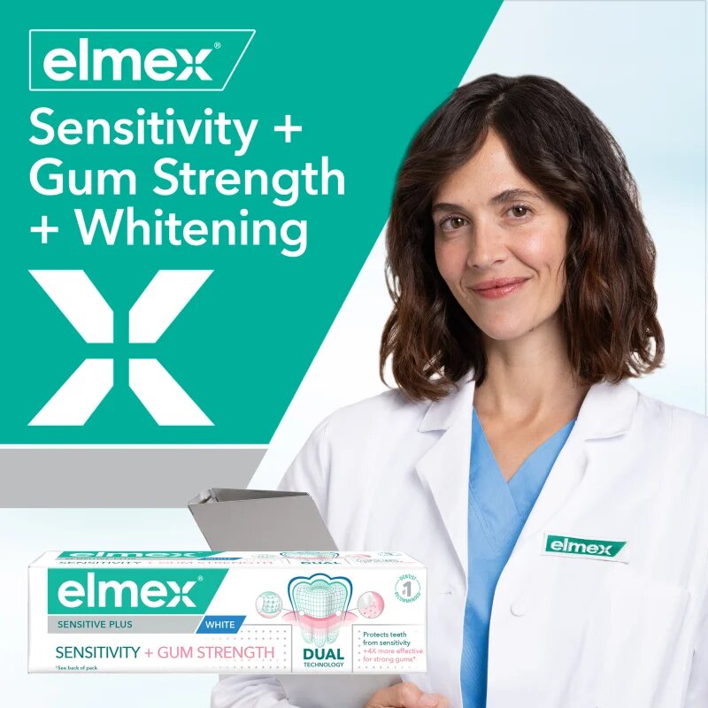 Elmex Sensitivity + Gum Strenght Whitening паста за зъби за чувствителни зъби 75 мл.