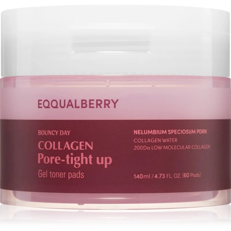 EQQUALBERRY Collagen Pore-Tight Up Gel Toner Pads тонизиращи възглавнички за стягане на порите 60 бр.