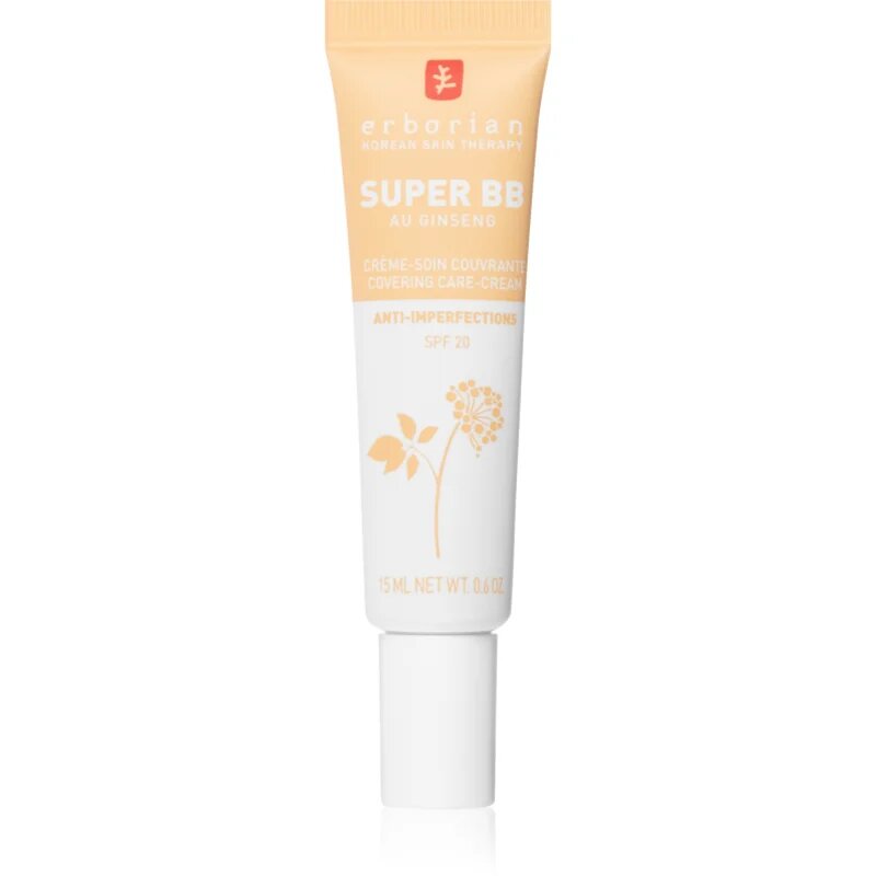 Erborian Super BB Covering Care-Cream ВВ крем за безупречен изравнен тен на кожата малка опаковка цвят Nude 15 мл.