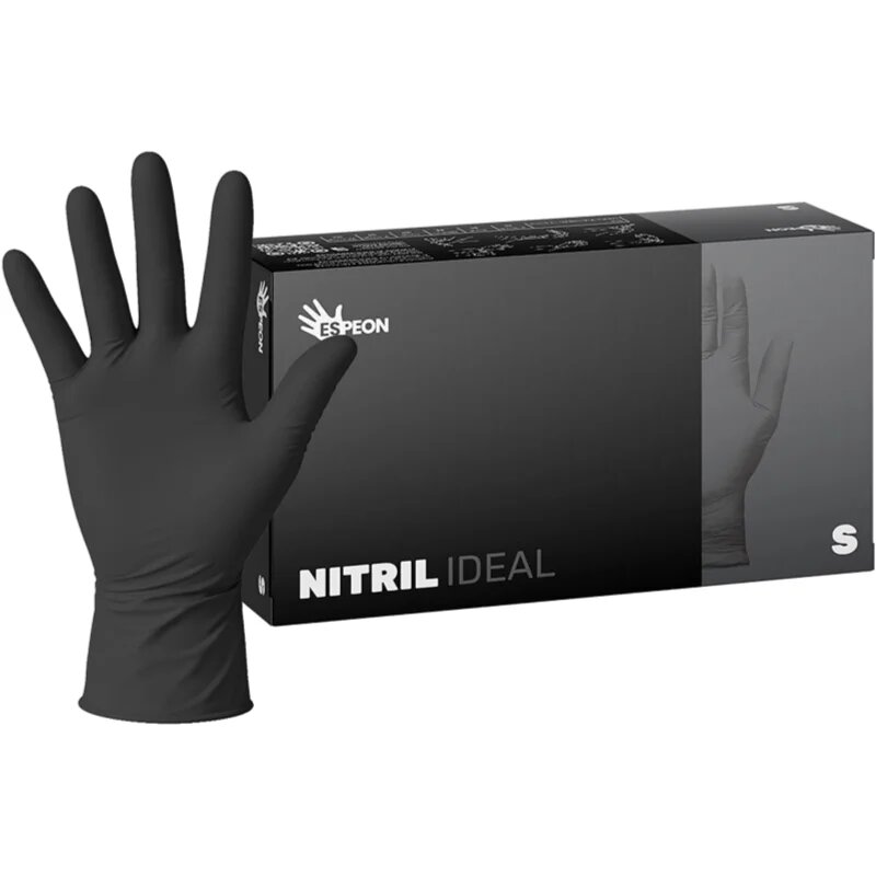 Espeon Nitril Ideal3 Black нитрилни ръкавици без пудра размер S 100 бр.