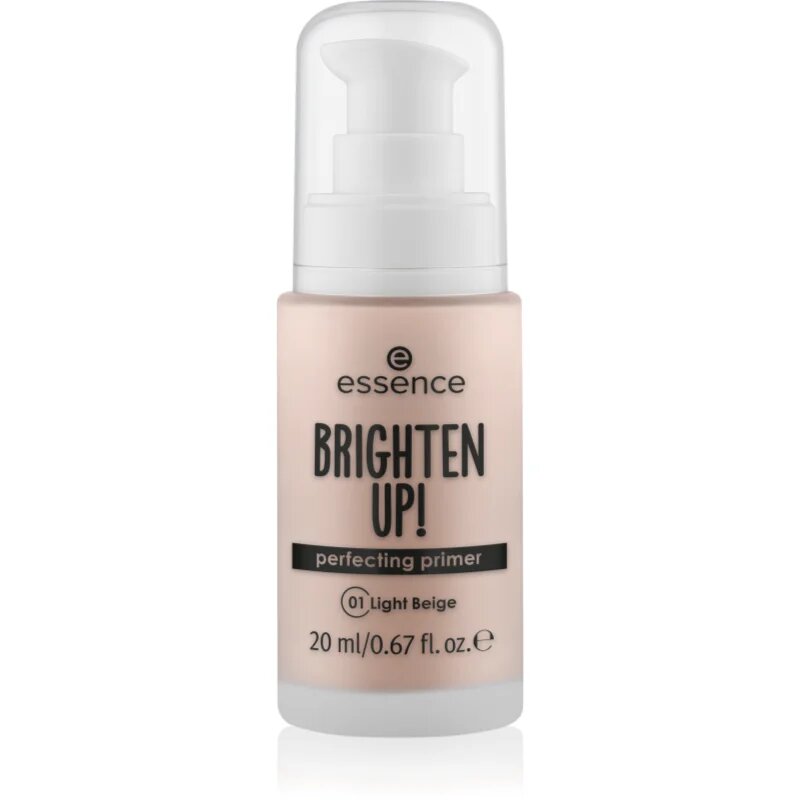 Essence BRIGHTEN UP! Perfecting Primer течна основа под грим под фон дьо тен цвят 01 Light Beige 20 мл.