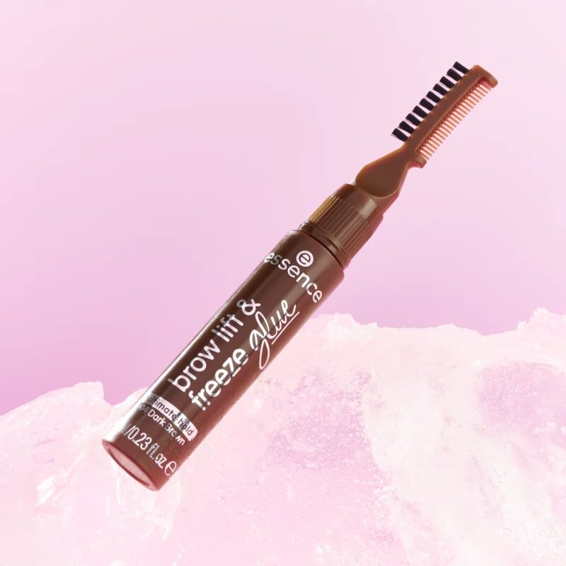 Essence Brow Lift & Freeze транспарентен гел за вежди цвят 04 Dark Brown 7 мл.