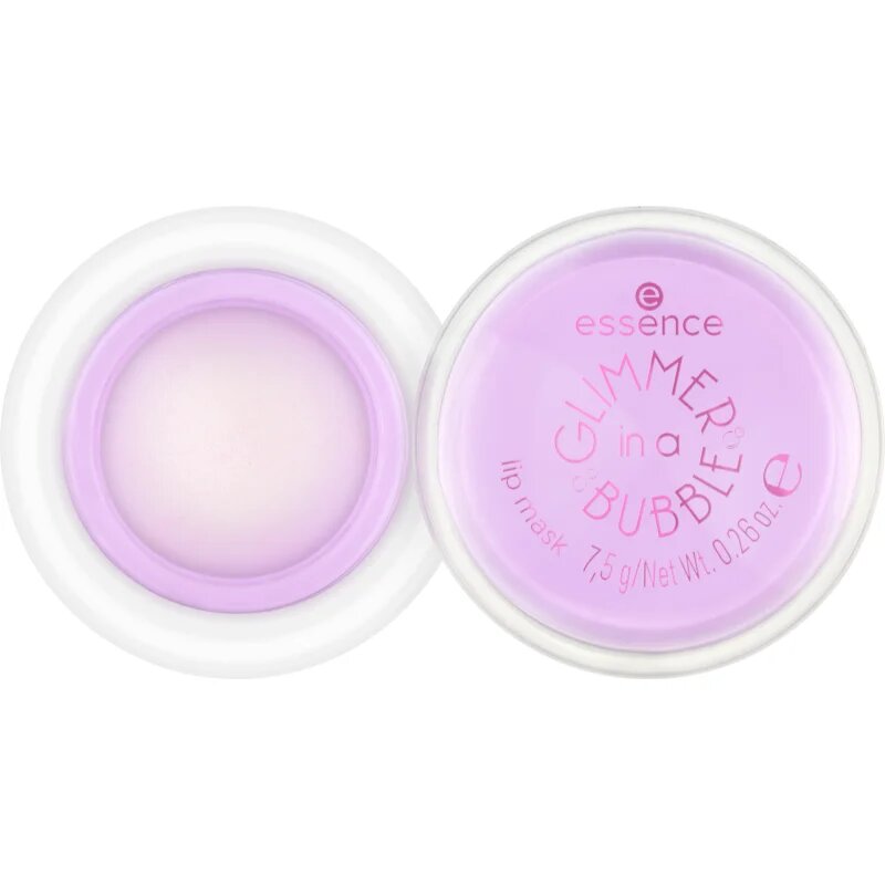 Essence GLIMMER IN A BUBBLE хидратираща маска за устни с блясък цвят 01 Kiss In A Bubble 7.5 гр.
