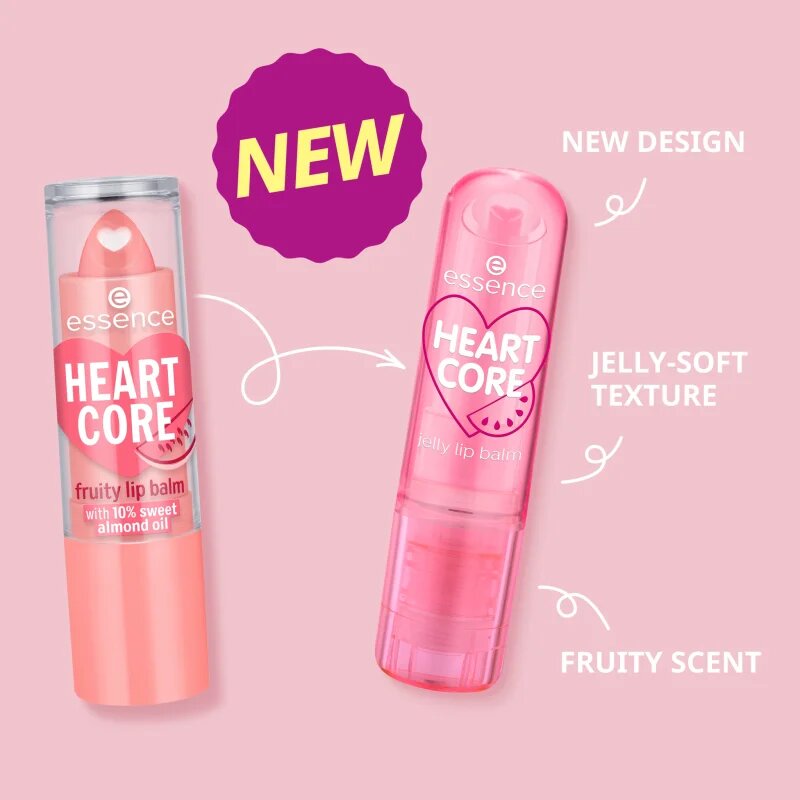 Essence HEART CORE тониращ балсам за устни с блясък цвят 03 Berry-Berry Cute 3 гр.
