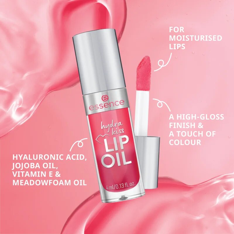 Essence Hydra Kiss хидратиращо олио за устни цвят 10 Sugar Sparkle 4 мл.