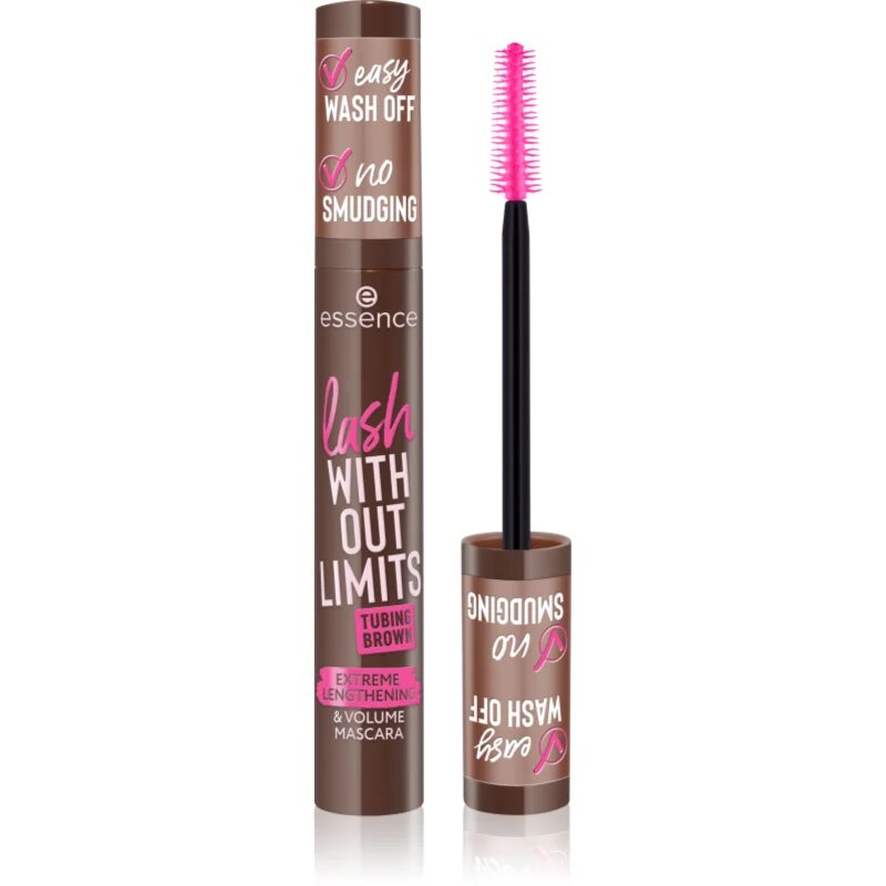 Essence lash WITHOUT LIMITS TUBING спирала за обем и удължаване на мигли цвят 05 Faux Real 13 мл.