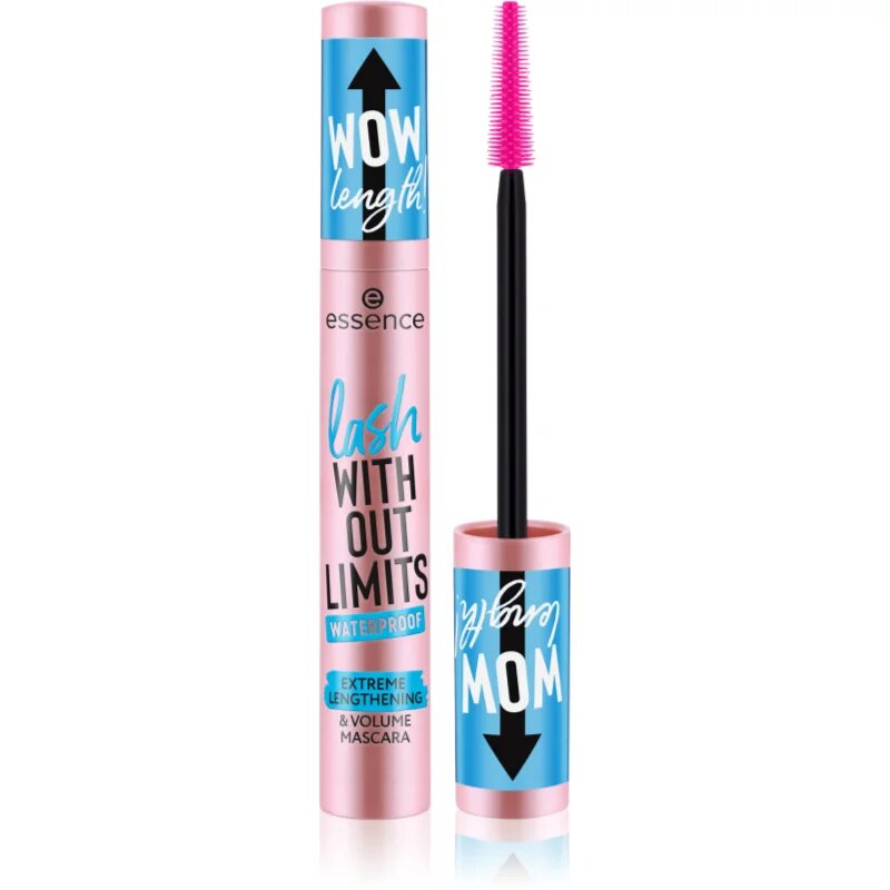 Essence lash WITHOUT LIMITS WATERPROOF спирала за обем и удължаване на мигли водоустойчив цвят 03 Black Waterproof 13 мл.