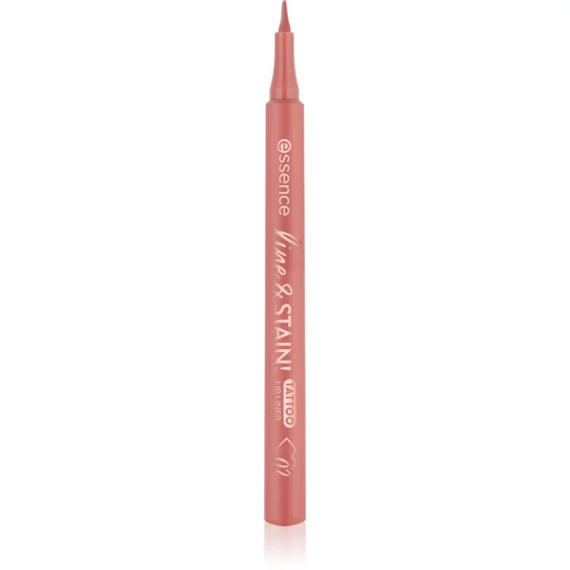 Essence line & STAIN! TATTOO контуриращ маркер за устни за дълготраен ефект цвят 02 Must Have Brown 1.1 мл.