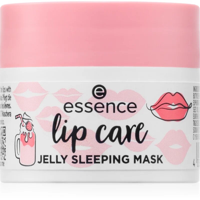 Essence lip care хидратираща маска за устни за нощ 02 Strawberry Milkshake 8 гр.
