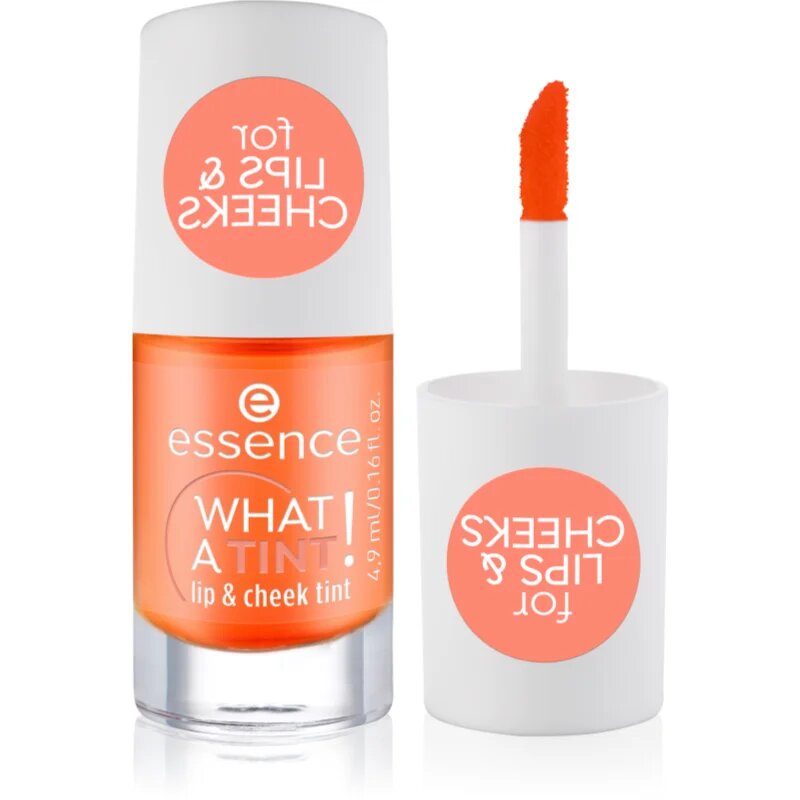 Essence WHAT A TINT! течен руж и блясък за устни цвят 03 Peachy Vibes 4.9 мл.