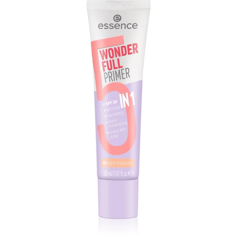 Essence WONDER FULL тонираща основа под фон дьо тен 5 в 1 цвят 10 Light Medium 30 мл.