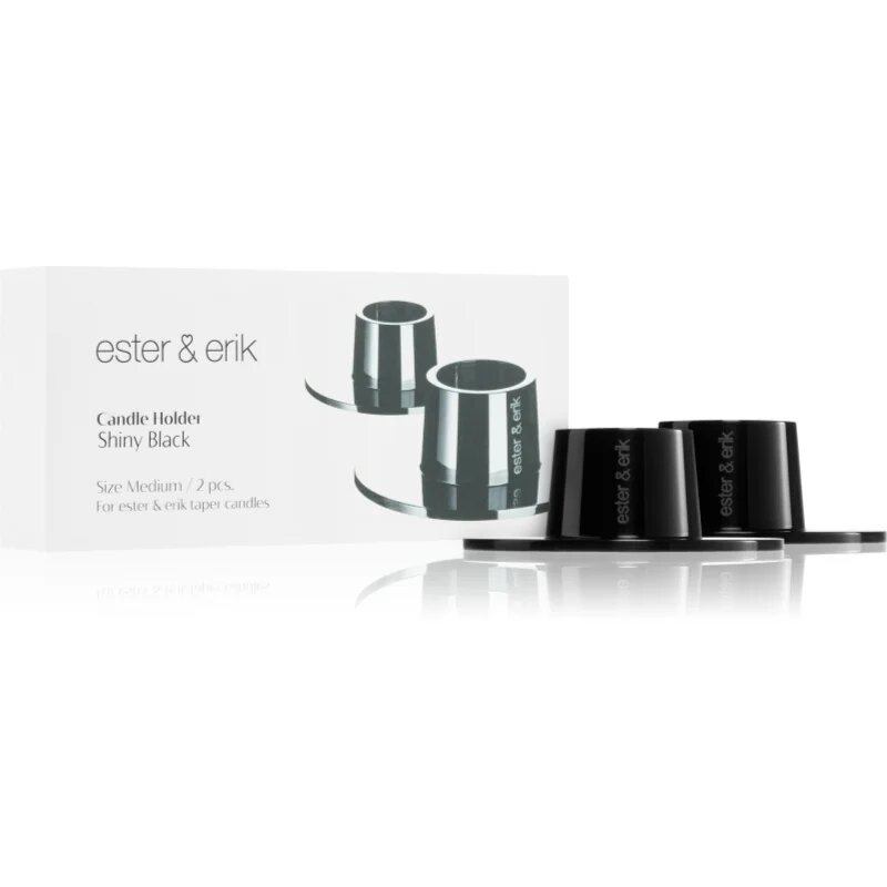 ester & erik accessories shiny black свещник 2 бр.