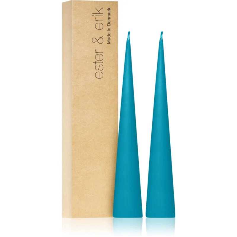 ester & erik cone candles turquoise (no. 56) свещ 2x25 см