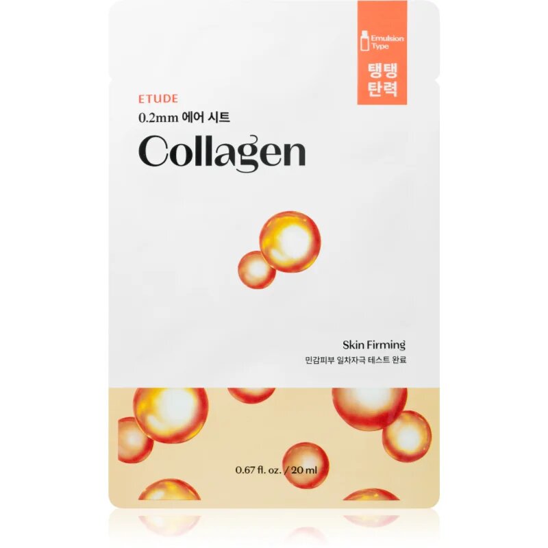 ETUDE 0.2 Therapy Air Mask Collagen противбръчкова платнена маска за хидратиране и изпъване на кожата 20 мл.