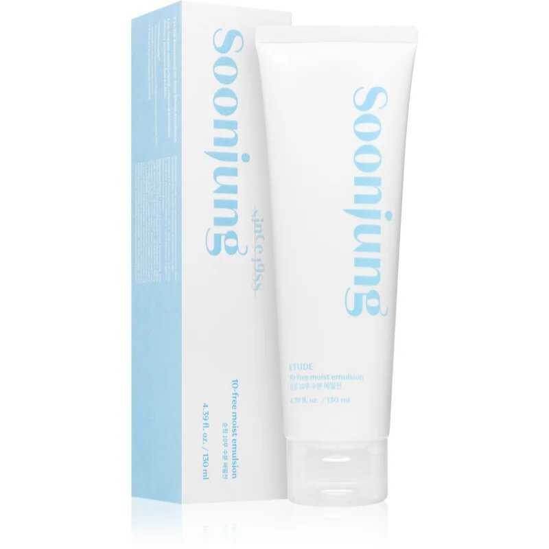 ETUDE SoonJung 10-Free Moist Emulsion успокояваща и хидратираща емулсия за чувствителна и раздразнена кожа 130 мл.
