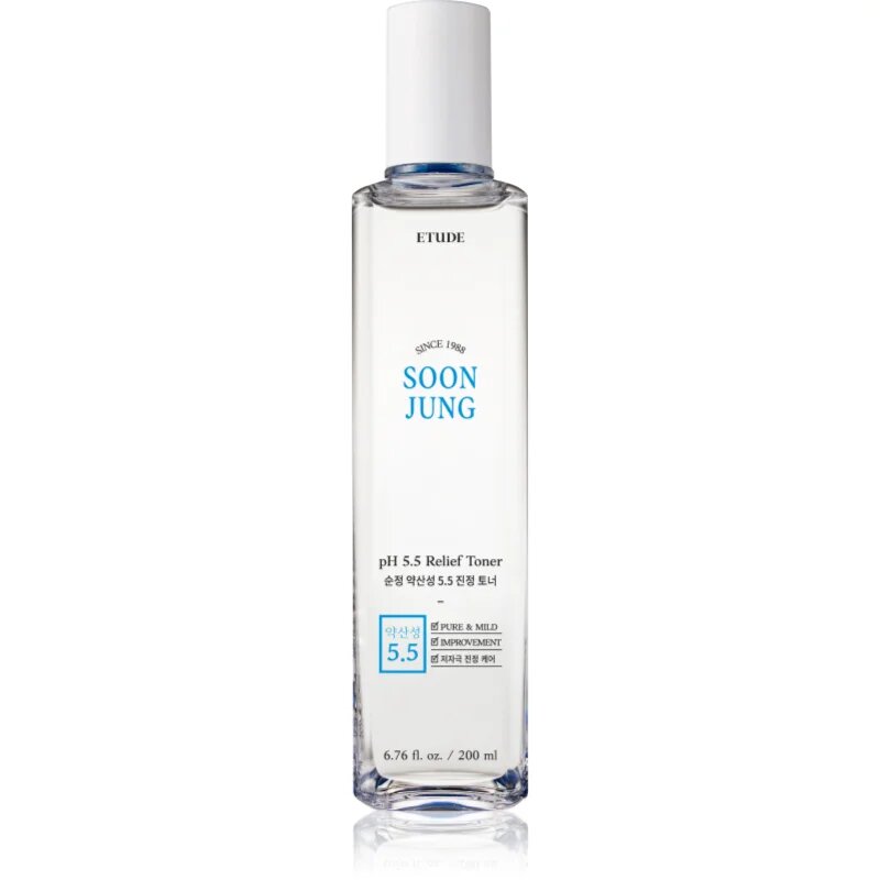 ETUDE SoonJung pH 5.5 Relief Toner успокояващ тоник за лице за регенерация и възстановяване на кожата 200 мл.