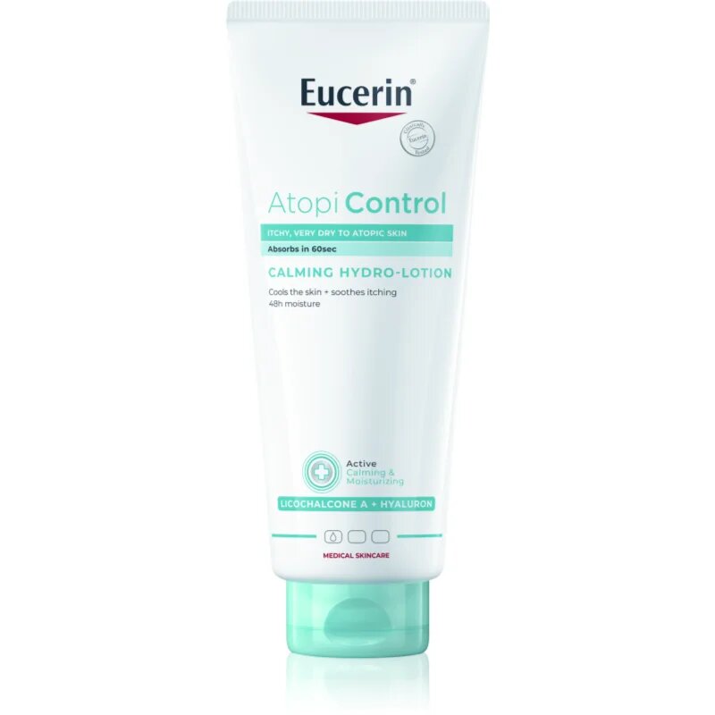 Eucerin AtopiControl Calming Hydro-Lotion успокояващ крем гел без аромат за суха и раздразнена кожа 400 мл.