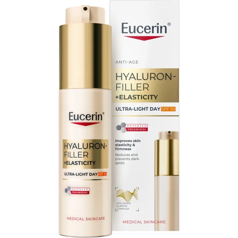 Eucerin Hyaluron-Filler + Elasticity лек дневен крем SPF 50 50 мл.