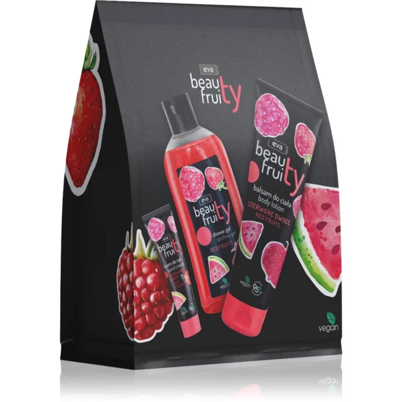 Eva Natura Beauty Fruity Red Fruits подаръчен комплект за ръце и тяло