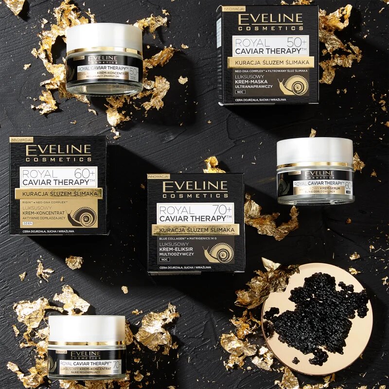 Eveline Cosmetics 24K Snail & Caviar дневен крем против бръчки с екстракт от охлюв 50 мл.