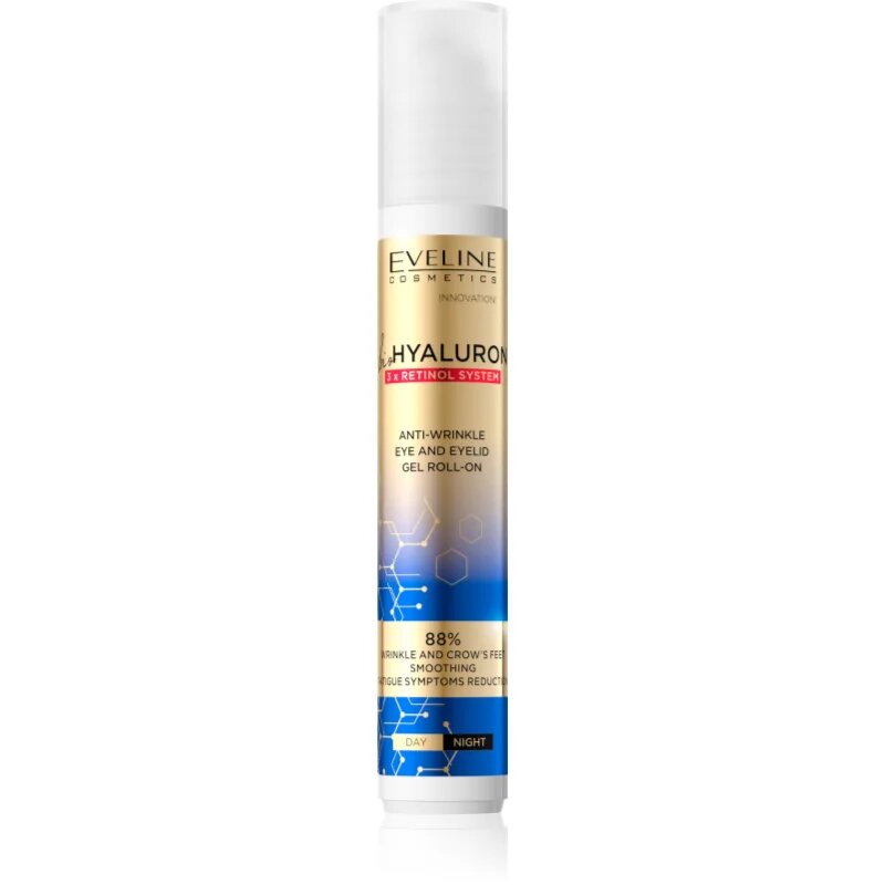 Eveline Cosmetics Bio Hyaluron 3x Retinol System охлаждащ рол-он за околоочната зона против бръчки и тъмни кръгове 15 мл.