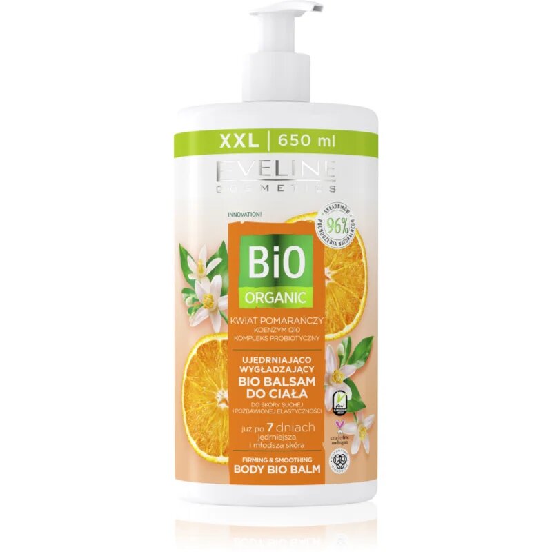 Eveline Cosmetics Bio Organic омекотяващ балсам за тяло със стягащ ефект 650 мл.