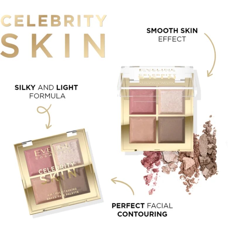 Eveline Cosmetics Celebrity Skin контурираща палитра за лице 4 в 1 16 гр.