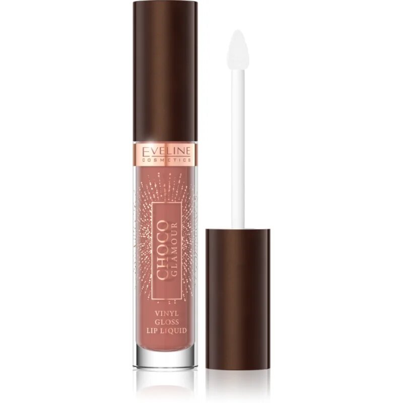 Eveline Cosmetics Choco Glamour хидратиращ гланц за устни цвят 01 Ruby Chocolate 45 мл.