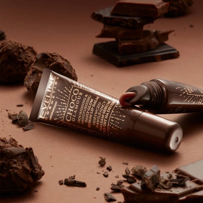 Eveline Cosmetics Choco Glamour подхранващ и хидратиращ балсам за устни 12 мл.