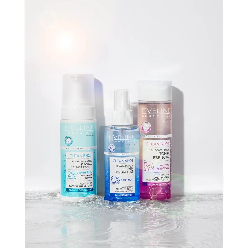 Eveline Cosmetics Clean Shot 5% Copper Peptide Complex ревитализиращ тоник 200 мл.