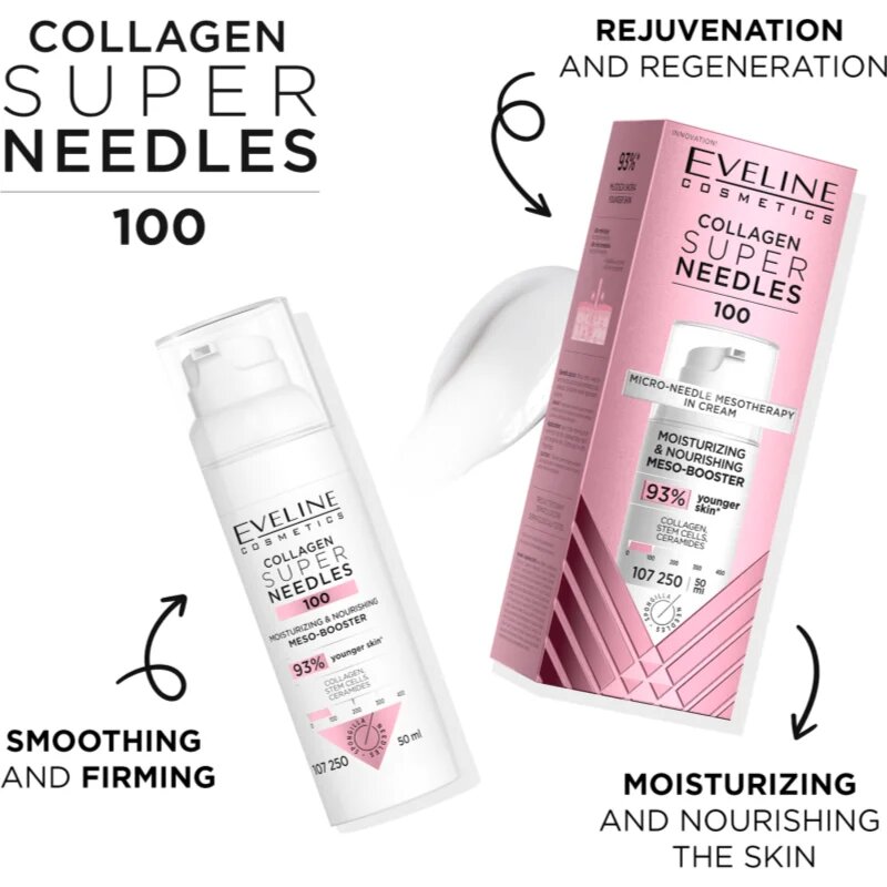 Eveline Cosmetics Collagen Super Needles 100 хидратиращ и подхранващ серум 50 мл.