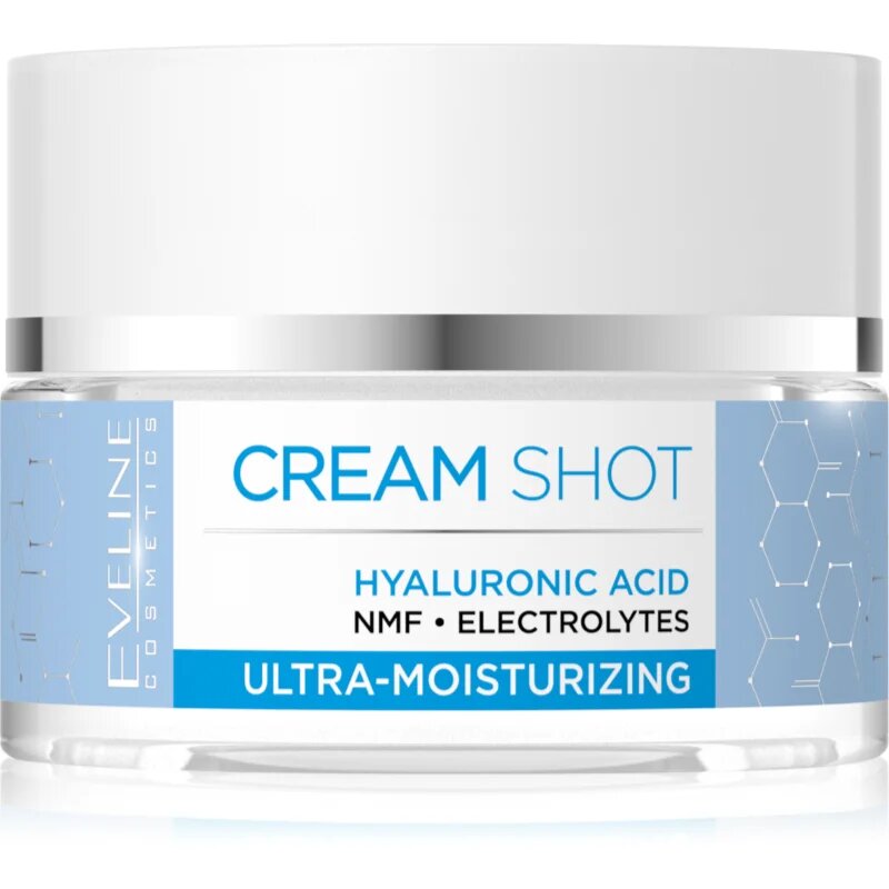 Eveline Cosmetics Cream Shot Hyaluronic Acid интензивен хидратиращ крем за суха или много суха кожа 50 мл.
