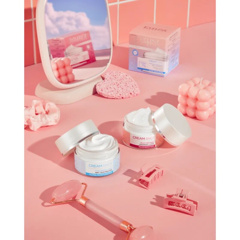 Eveline Cosmetics Cream Shot Hyaluronic Acid интензивен хидратиращ крем за суха или много суха кожа 50 мл.