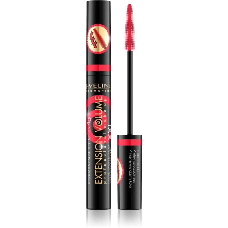 Eveline Cosmetics Extension Volume спирала за екстра обем с ефект на изкуствени мигли цвят Black 10 мл.