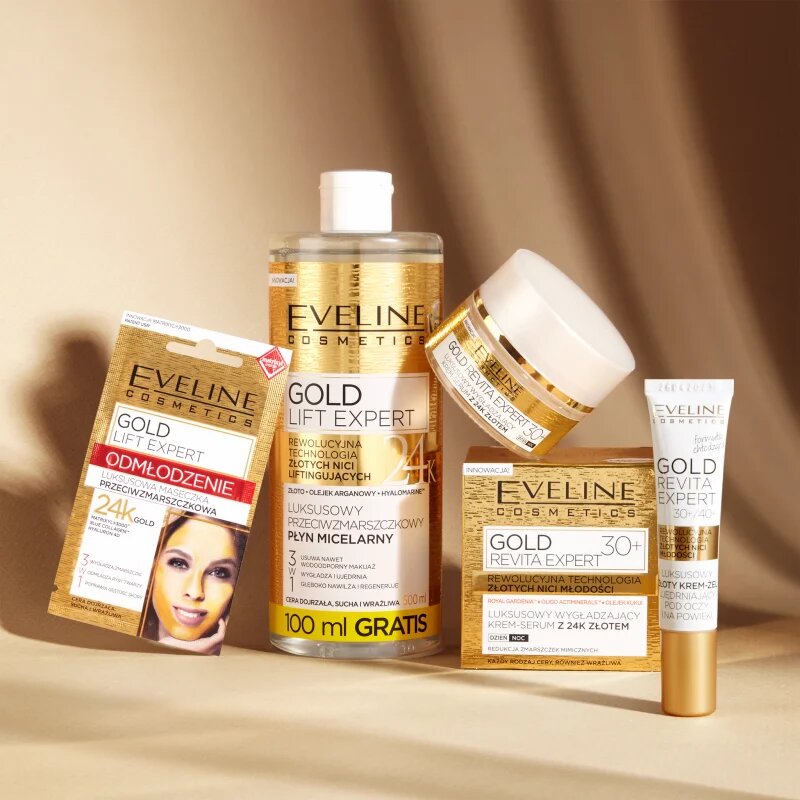 Eveline Cosmetics Gold Lift Expert подмладяваща маска 3 в 1 7 мл.