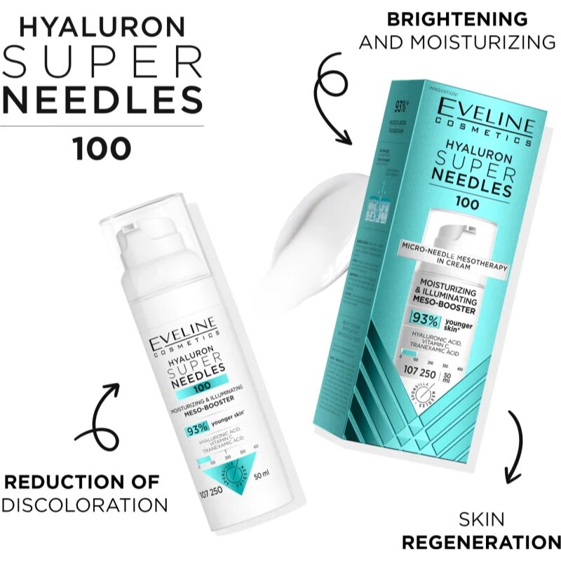 Eveline Cosmetics Hyaluron Super Needles 100 хидратиращ серум 50 мл.