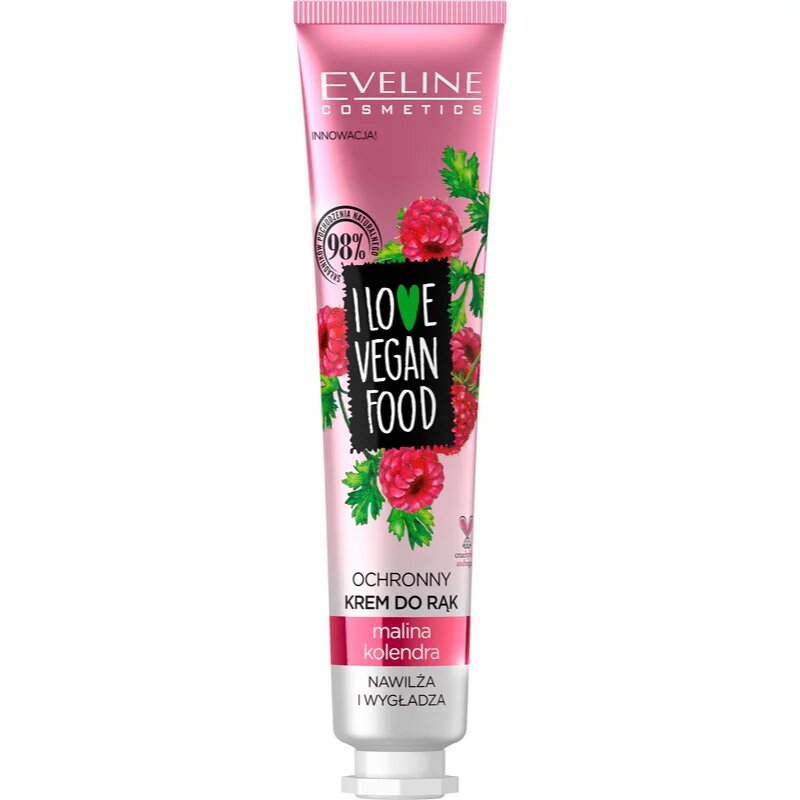 Eveline Cosmetics I Love Vegan Food хидратиращ крем за ръце с аромат на малини 50 мл.