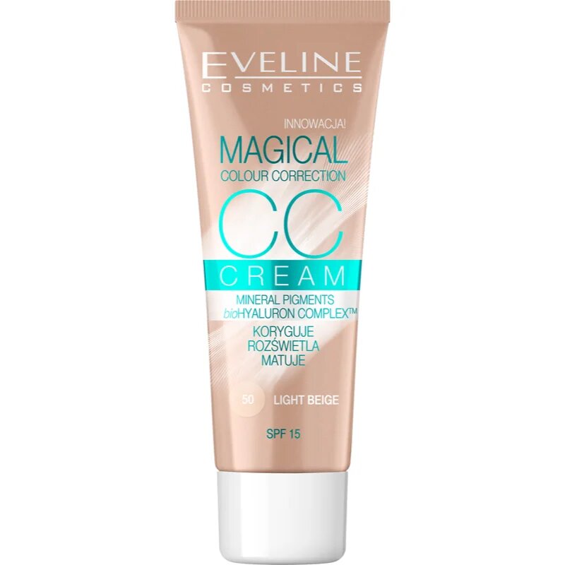 Eveline Cosmetics Magical Colour Correction CC крем SPF 15 цвят 50 Light Beige 30 мл.