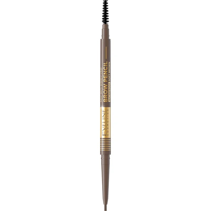 Eveline Cosmetics Micro Precise водоустойчив молив за вежди с четка 2 в 1 цвят 02 Soft Brown 4 гр.