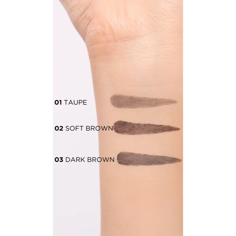 Eveline Cosmetics Micro Precise водоустойчив молив за вежди с четка 2 в 1 цвят 03 Dark Brown 4 гр.
