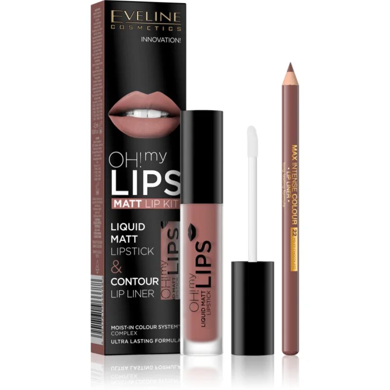 Eveline Cosmetics OH! my LIPS Matt комплект за устни 02 Milky Chocolate 2 бр.