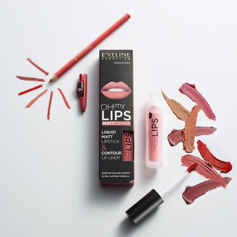 Eveline Cosmetics OH! my LIPS Matt комплект за устни 02 Milky Chocolate 2 бр.