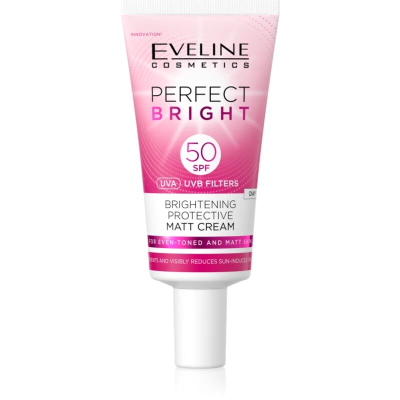 Eveline Cosmetics Perfect Bright SPF 50 защитен матиращ крем за лице SPF 50 30 мл.