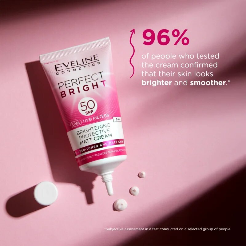 Eveline Cosmetics Perfect Bright SPF 50 защитен матиращ крем за лице SPF 50 30 мл.