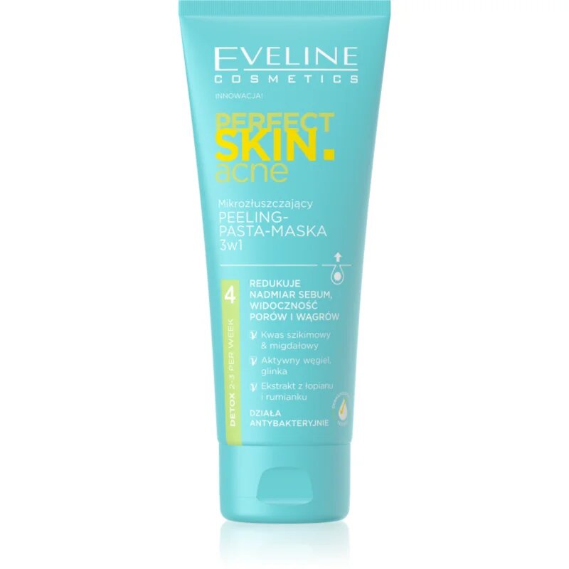 Eveline Cosmetics Perfect Skin .acne ексфолираща маска 3 в 1 75 мл.