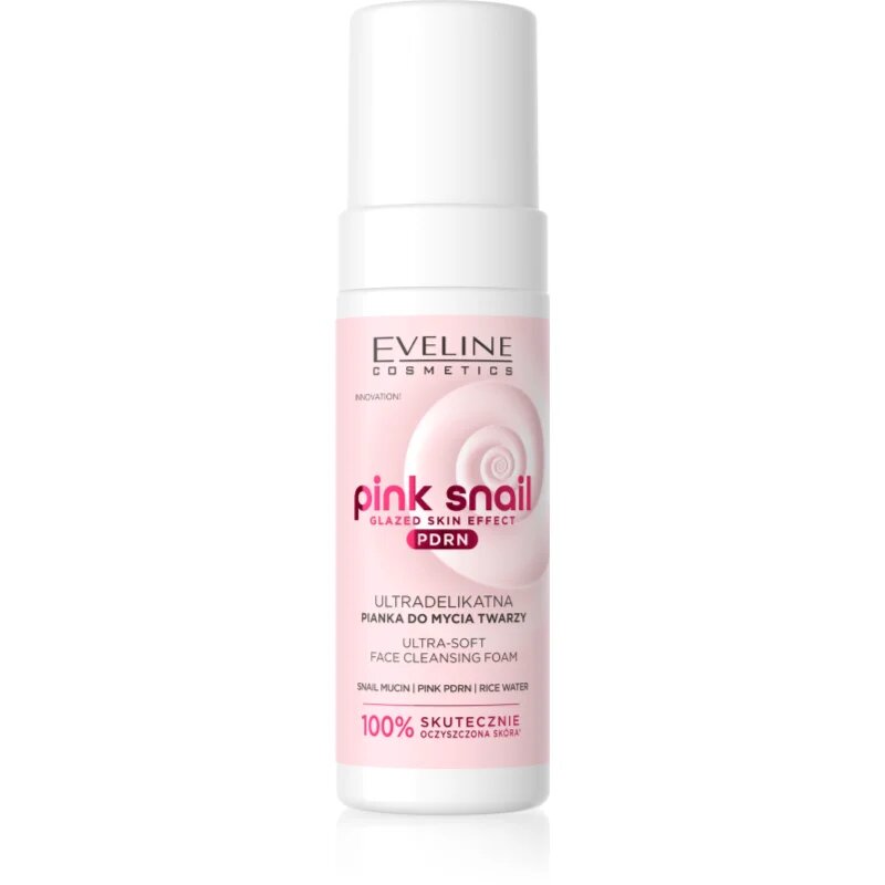 Eveline Cosmetics Pink Snail Glazed Skin Effect нежна почистваща пяна за лице 150 мл.