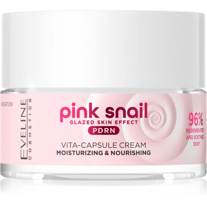 Eveline Cosmetics Pink Snail Glazed Skin Effect озаряващ крем против бръчки 50 мл.